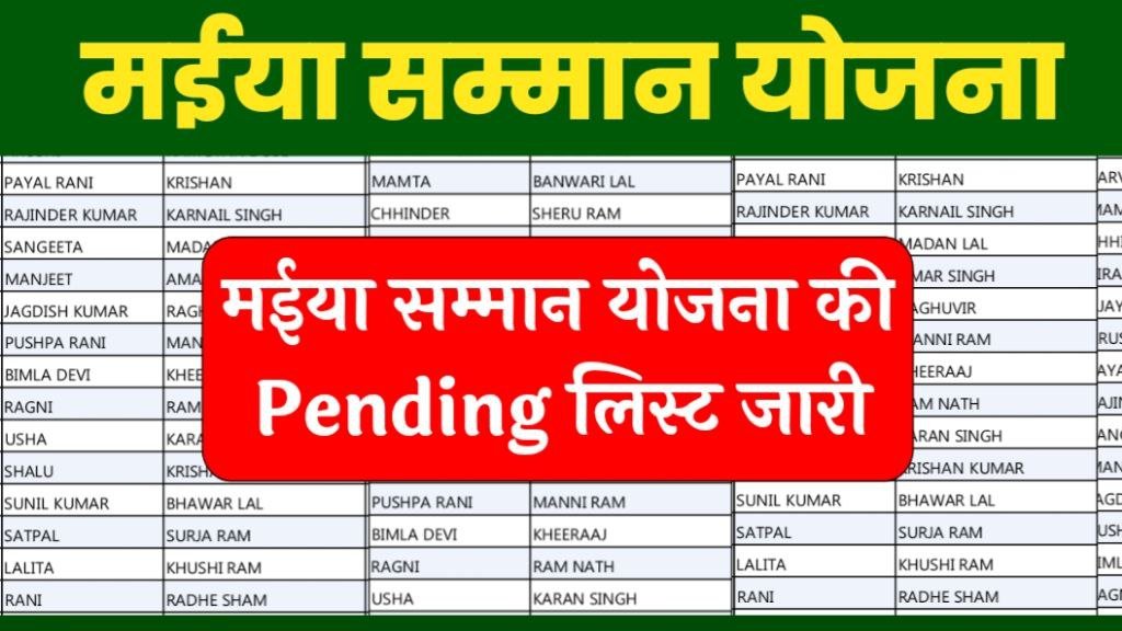 Maiya Samman Yojana Pending List